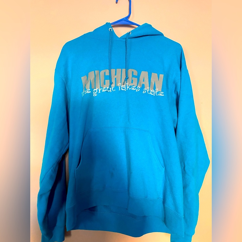 Blue Michigan Great Lakes Sweatshirt Hoodie